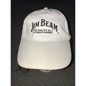 Jim Beam Bourbon Whiskey Adjustable Strap Hat White